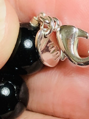 New bridge Silverware Black Bead Necklace Signed ATH Tag On It.50.8 Gram Weight - Picture 4 of 12