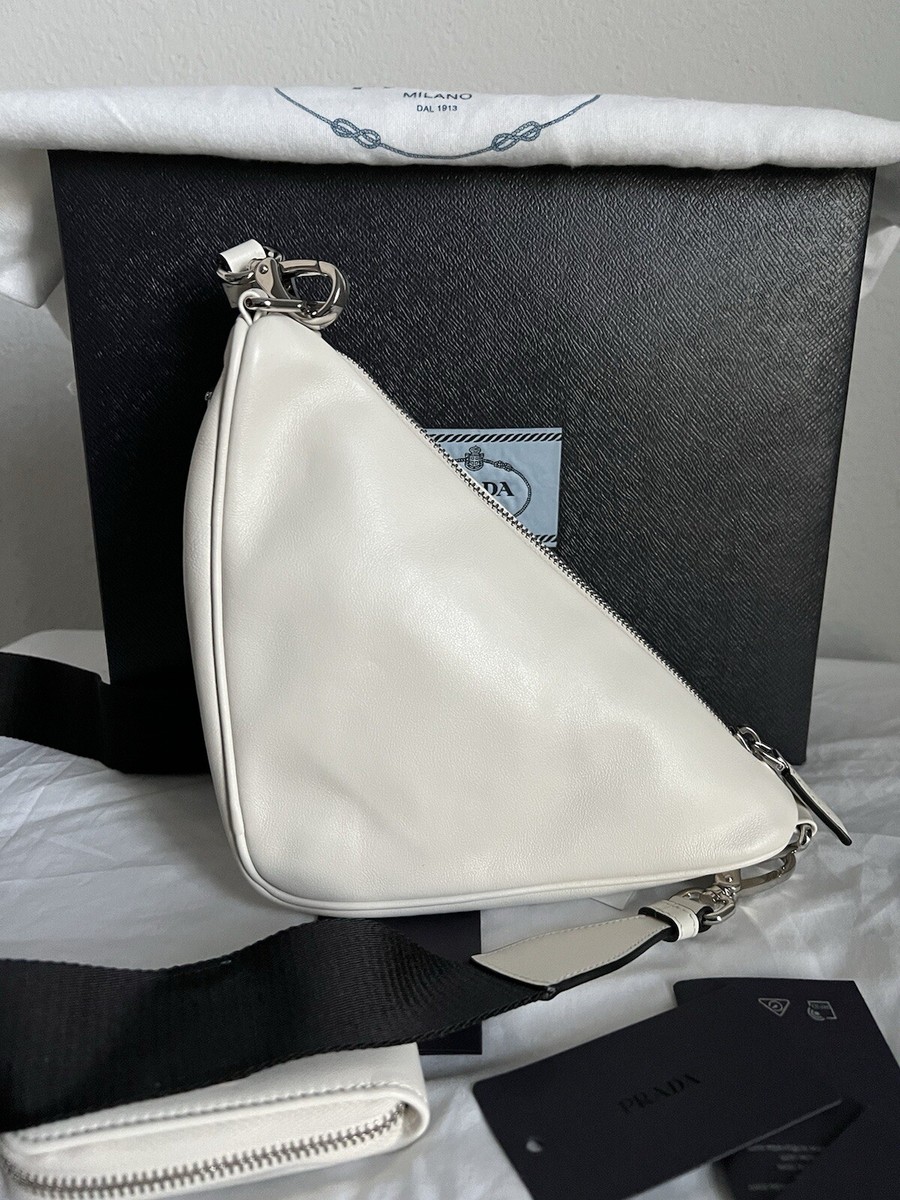 Prada Grace Lux Triangle Shoulder Bag White | eBay