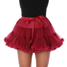 Burgundy Luxury TUTU Fancy Dress Halloween Costume Dance Fluffy