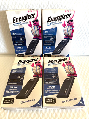 Energizer - Ultimate Lithium 10,000 mAh Fast PD Power Bank w/LCD (LOT OF 4)