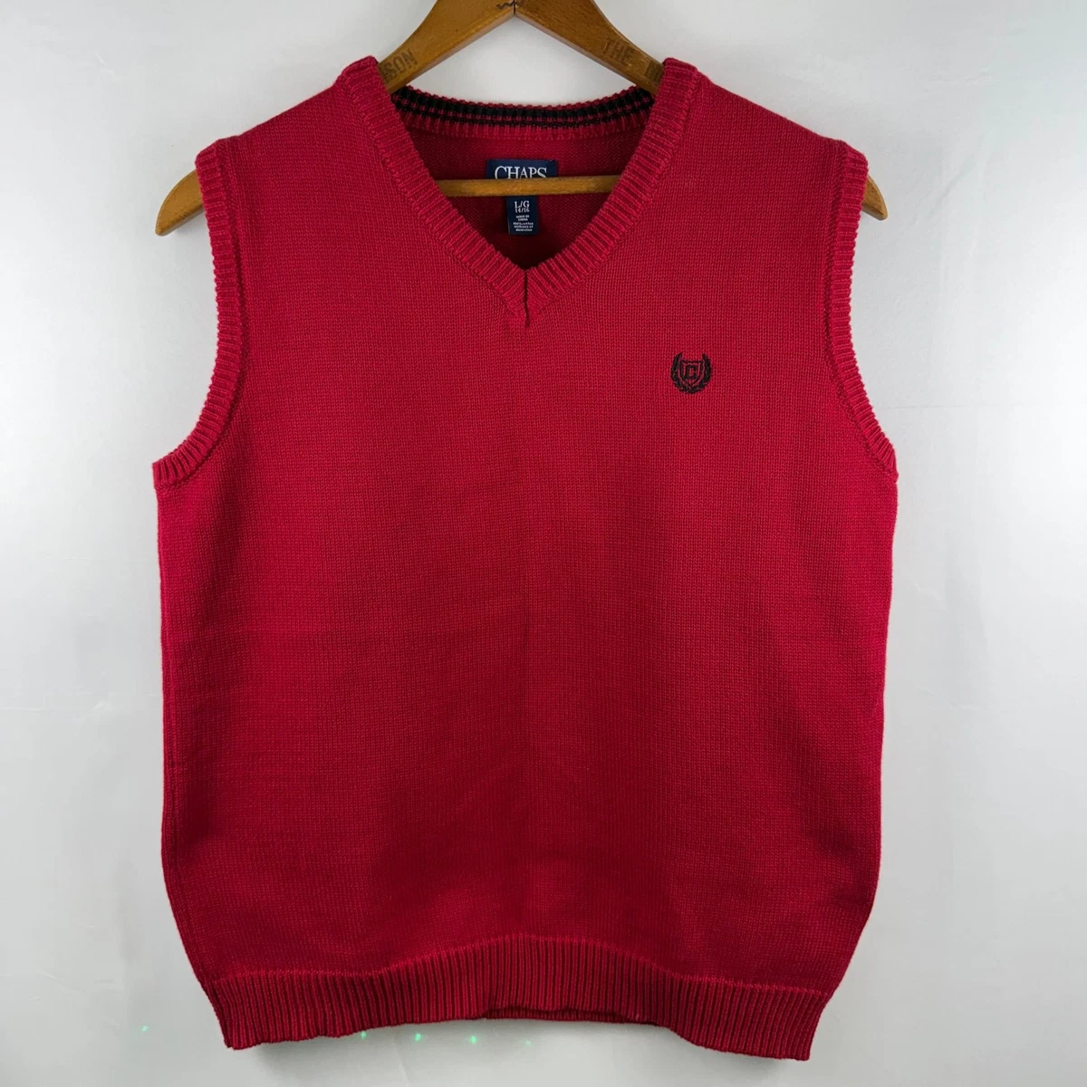 Gilet Sans Manches Garçon CHAPS Rouge Taille L (14-16 Ans) Neuf Sans étiquettes