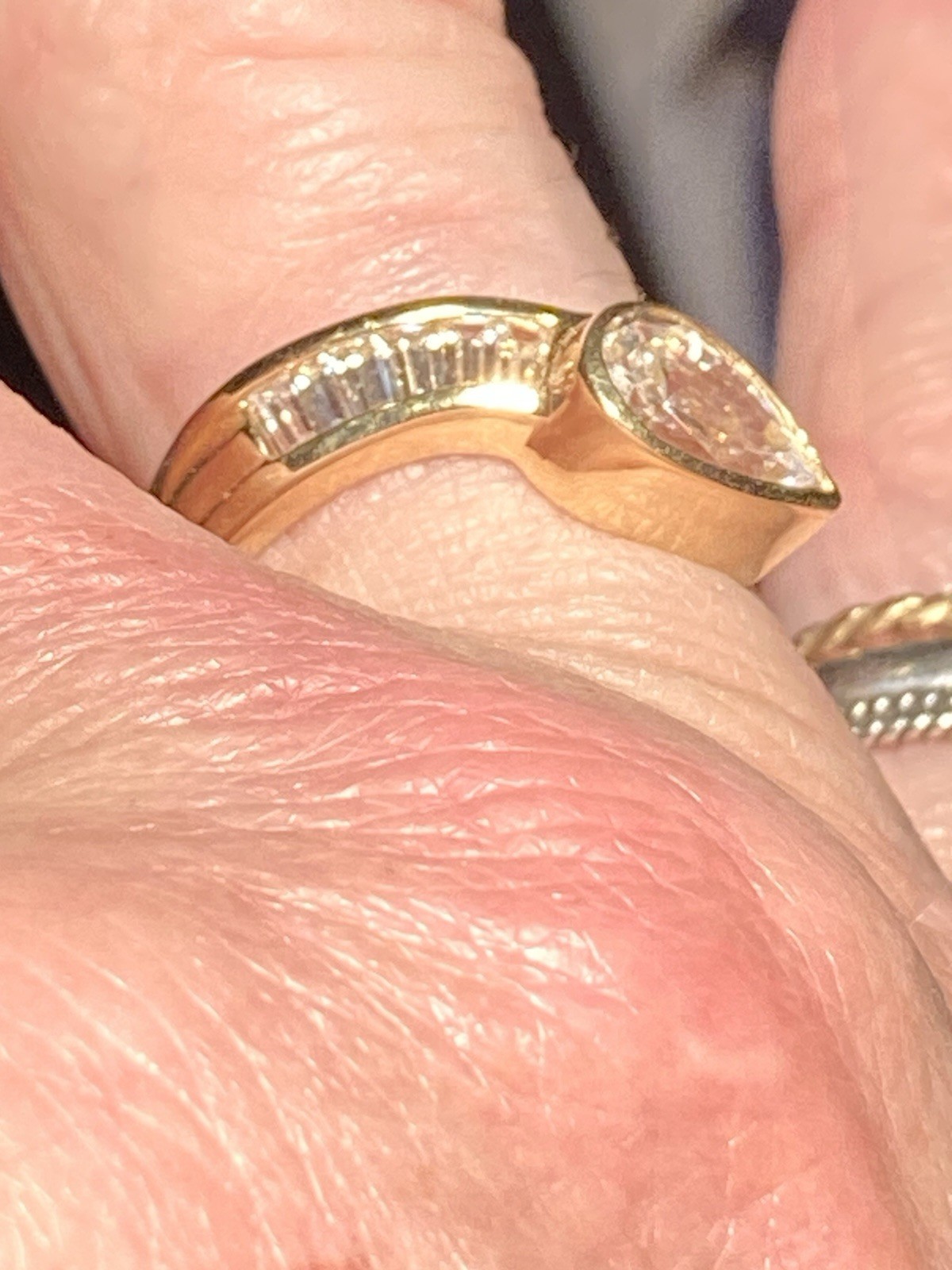 14k Solid Yellow Gold Engagement Ring Solitaire B… - image 5