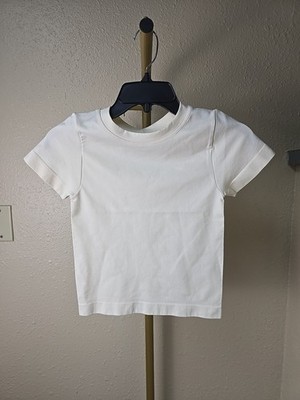 Moa Moa Short Sleeve Tee Shirt Child L/XL  Cream Crew Neck Pullover Casual