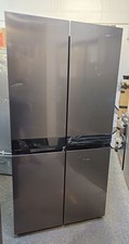 Hotpoint 91cm four door frost free Fridge Freezer Black Inox Finish HQ9 U2BL G