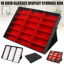 18 Slots Eyeglass Sunglasses Organizer Holder Multiple Eyewear Display Case
