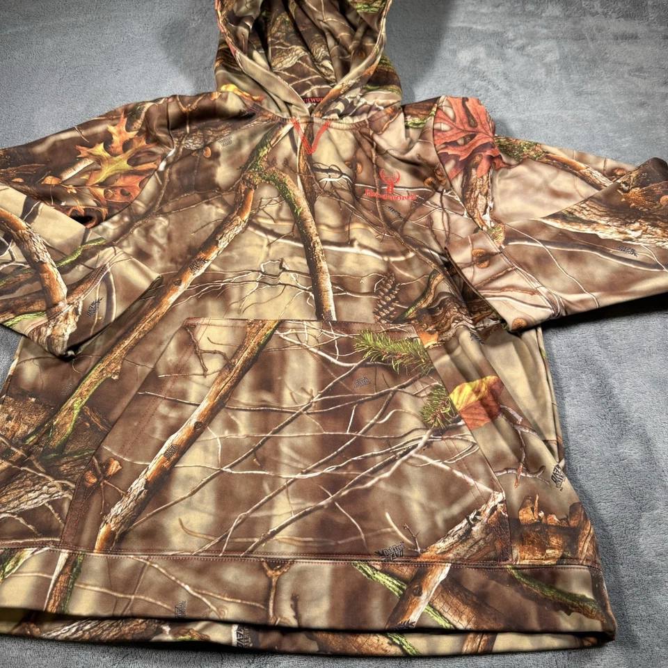  Huntworth XL Camo Hoodie Realtree Hunting Pullover Sweatshirt Outdoor Gear - Image 4 of 4