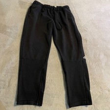 Adidas Mens XL Black Fleece Jogger Sweatpants Ankle Zip Drawstring Elastic Waist