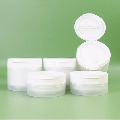 Flip Cover With Spoon Or Tweezers Refillable Bottles Empty Makeup Jar Pot