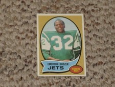 1970 Emerson Boozer Topps Rookie Fotball Card Jets #128 Ex-Mt Condition. rookie card picture