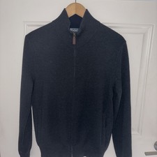 Polo Ralph Lauren Merino Wool Full Zip Sweater Black Men Size S Classic