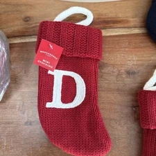 New Wondershop Red Mini 8” Christmas Knit Stocking Initial Letter “D” Target