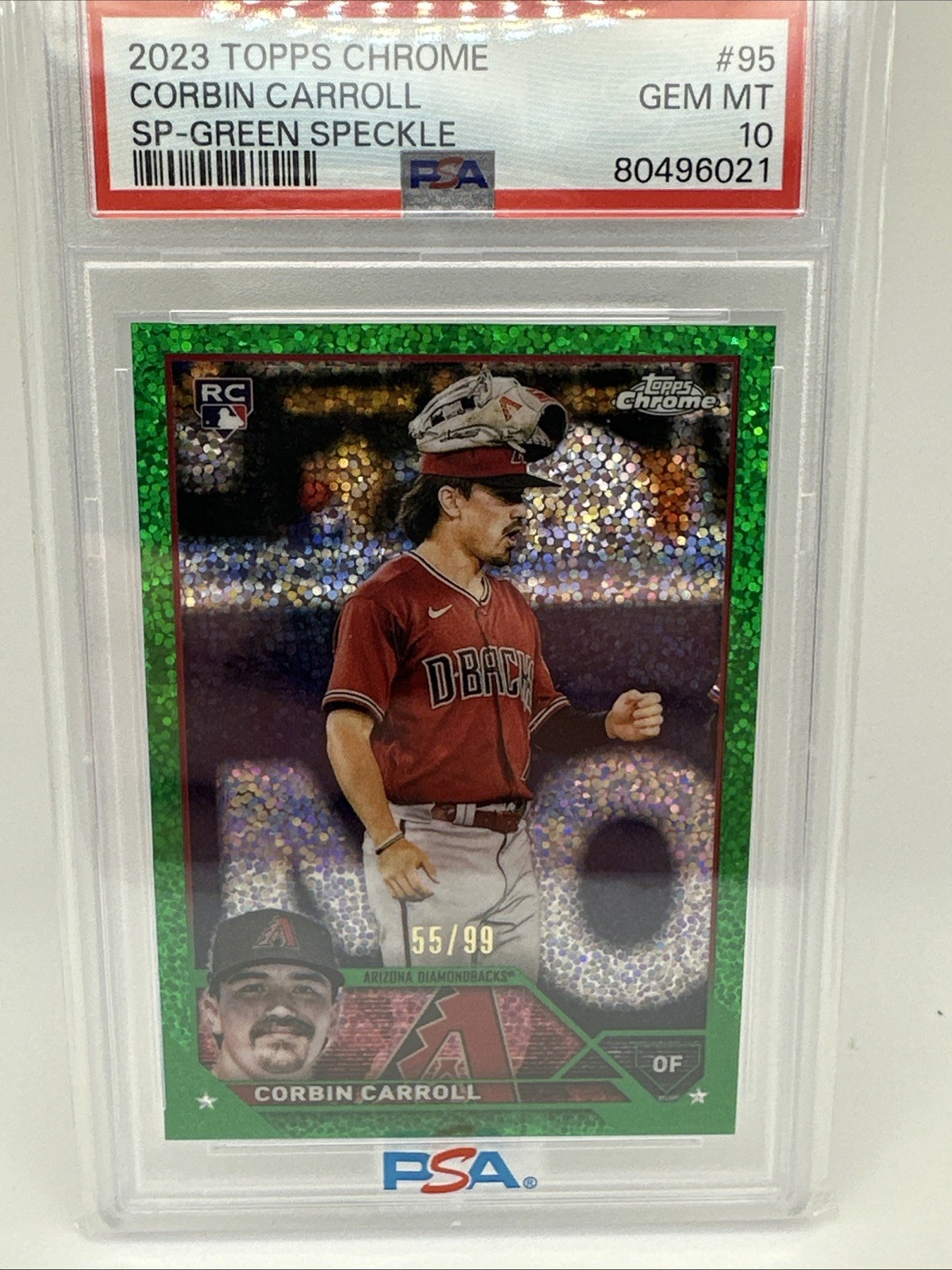 2023 Topps Chrome - Image Variation Corbin Carroll #95 Green Speckle /99 PSA10