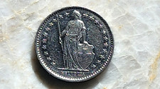 1981 Swiss Switzerland 1/2 Franc Coin - nice circulated condition