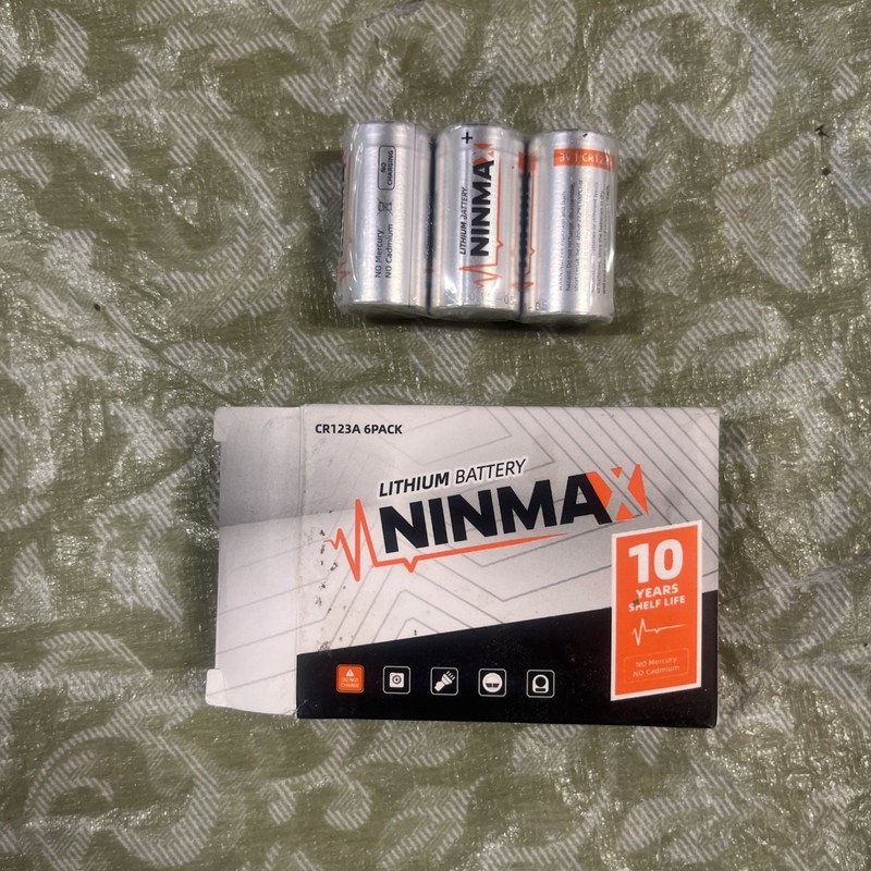 Ninmax CR123A 123A 10 Year Lithium Battery 1400mAh 3.0V Batteries Cell EXP 2035