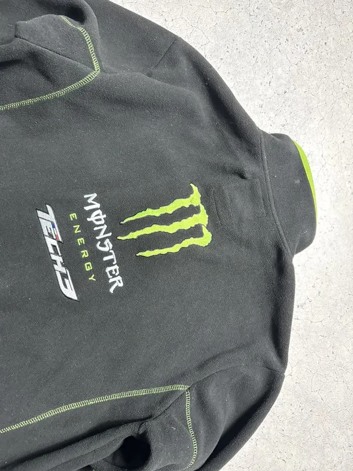 Monster Energy Full Zip Fleece Jacket Tech 3 Black Size L | eBay