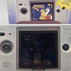 Neo Geo Pocket Color Platinum Silver CIB Sonic the Hedgehog Bundle SNK Console