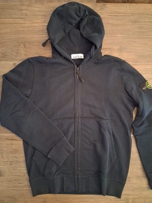 Stone Island Hoodie Sweat Jacket Mens Size L Black Hooded NEW, Unworn