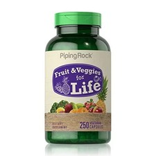 Piping Rock Fruits and Veggies Supplement  250 Capsules  Superfood Fruit and 
