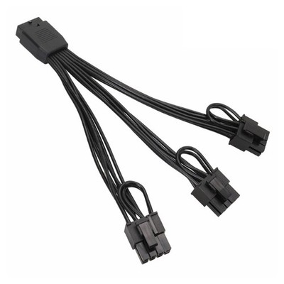 PCIe 5.0 GPU Power Cable 16 Pin to 3x8 Pin 18AWG Black for PC Building