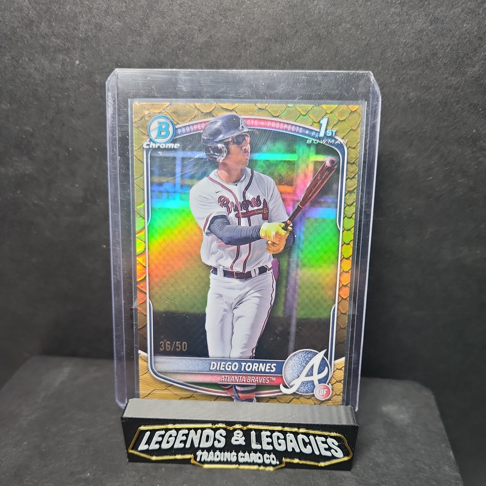 2025 Bowman Chrome Diego Tornes Gold Reptilian 1st Refractor SP 07/50 BCP-214 🔥