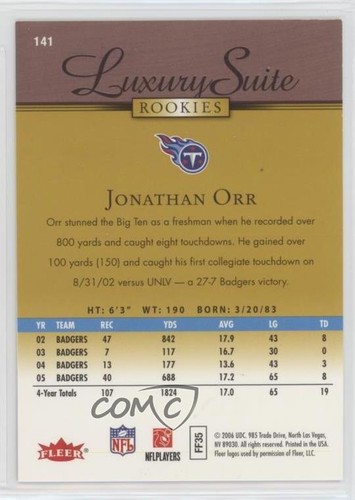 2006 Flair Showcase Luxury Suite Rookies Legacy /99 Jonathan Orr #141 Rookie RC - Picture 2 of 4