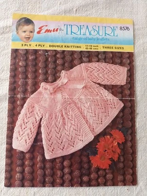 Baby Matinee Jacket, 17"-19" 3ply/4ply/DK PHOTOCOPY VINTAGE PATTERN
