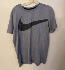 Nike Dri-FIT Mens M Gray/Black Short Sleeve C...