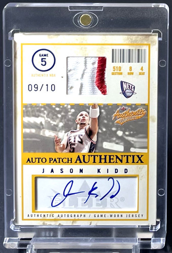 ( /10 ) Jason Kidd 2004-05 Fleer Authentix Auto Patch Authentix SSP Game Worn