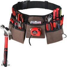 Professional 19 Pocket Tool Belt - Adjustable Heavy Duty Apron for Tradesmen