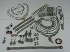 New Listing36pc VTG Rhinestone Costume Jewelry Lot Necklace Choker Earrings Brooch