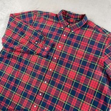 Polo Ralph Lauren Oxford Shirt Men 4XB Red Tartan Plaid OCBD Flesh Pony Preppy