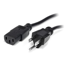 3ft Heavy Duty NEMA 5 15P to IEC C13 Power Cord 14AWG Black Cable