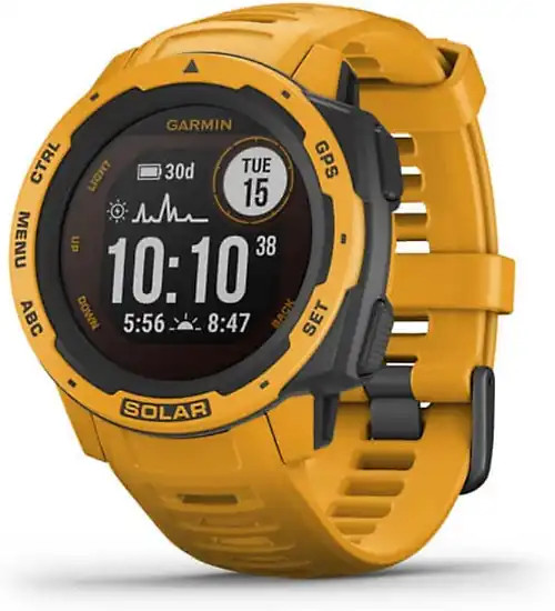 Garmin Instinct Solar 45 mm gelb am Silikonarmband gelb