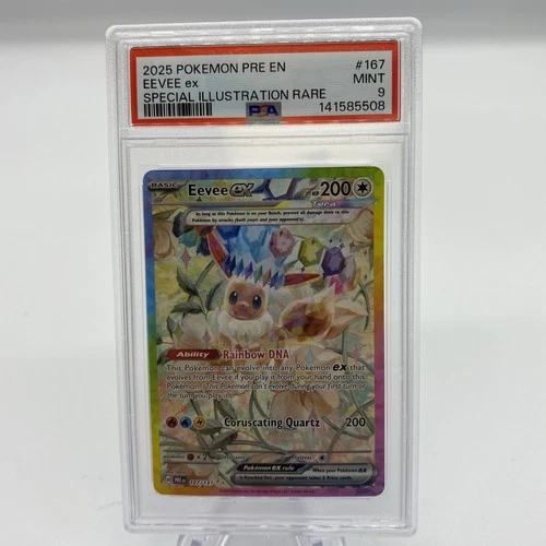Eevee EX Prismatic Evolutions Sir 167/131 Special Illustration PSA 9