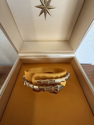 New In Box Bulgari Serpenti Viper 18k Gold Bracelet - Size 15 - $8000