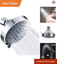 High Pressure Rain Shower Head 5-Setting Wall Mount Chrome Adjustable