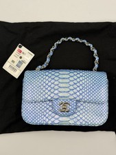CHANEL Iridescent Python Classic Rectangular Mini Flap Authentic