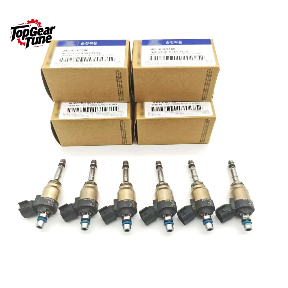 6PCS Fuel injector 353103C560 For Hyundai Genesis Santa Fe Azera Kia K900 Sedona Foto 2 de 4