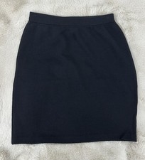 St. John Basics Knit Skirt Womens Size 4 Black Stretch Pull On Classic Career