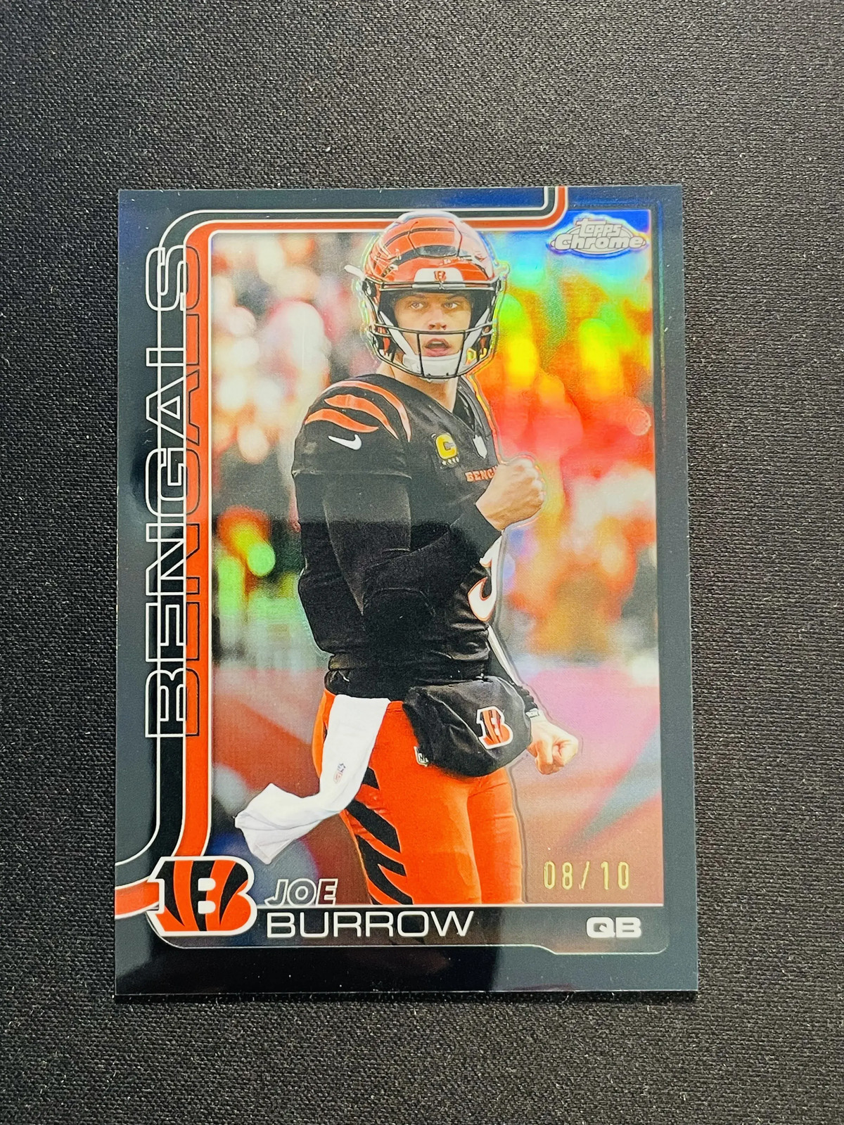 2025 Topps Chrome Joe Burrow #61 Black Refractor 8/10 Bengals KE21