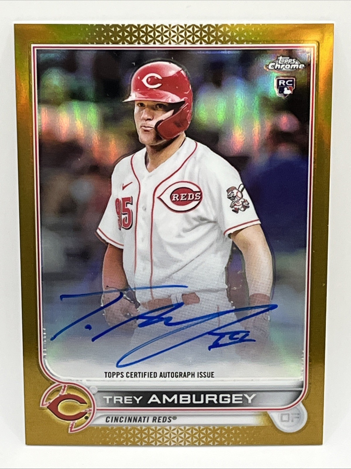 2022 Topps Chrome Gold Refractor Autograph #RA-TA TREY AMBURGEY RC /50
