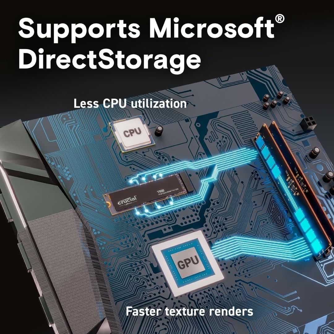 Crucial T500 2TB PCIe 4.0 NVMe M.2 2280 Internal Gaming SSD