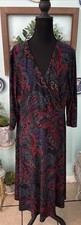 Boho Chic Lauren Ralph Lauren Paisley Wrap Style Midi Dress 14