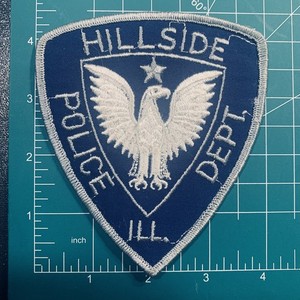 Vintage Hillside Police Dept Ill. Patch Blue White Eagle Embroidered Law 8H