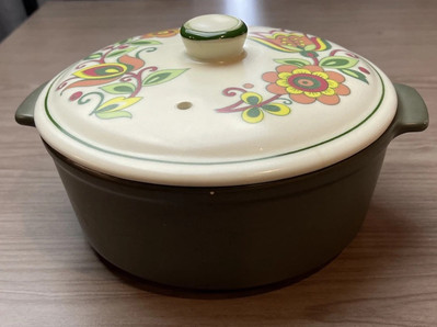 Lidded Baking Dish Dutch Casserole Japan MCM Flame Chef-7 