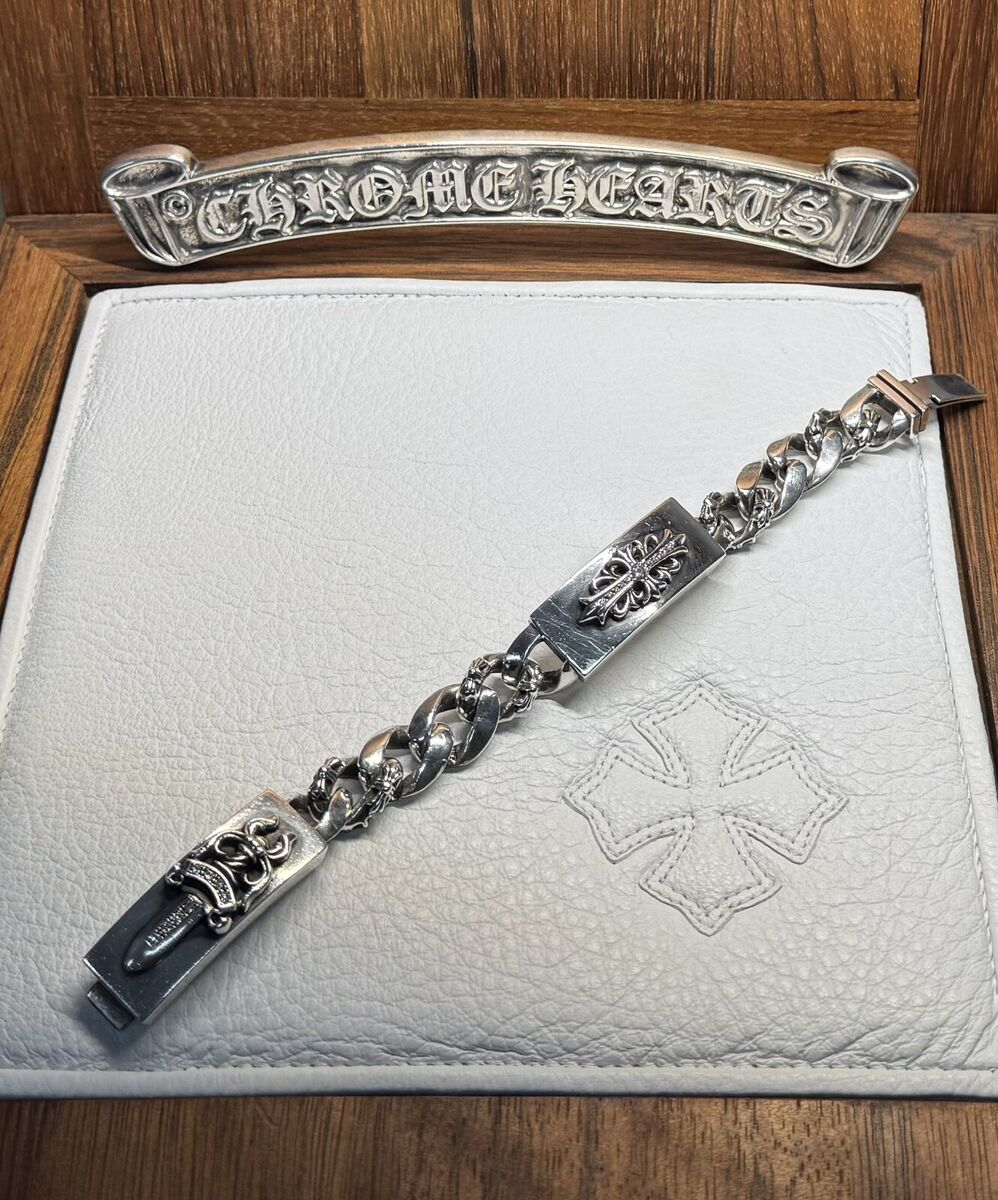 Chrome Hearts Factory Diamond Double ID Cuban Bracelet | eBay Chrome Hearts Factory Diamond Double ID Cuban Bracelet | eBay