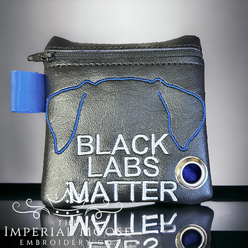 Embroidered Dog Poop Bag Holder Black Labs Matter - Picture 4 of 10