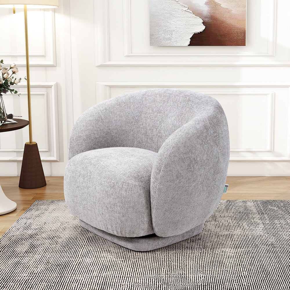 Modern Snuggle Chair Round Modern Round Chenille Armchair 360