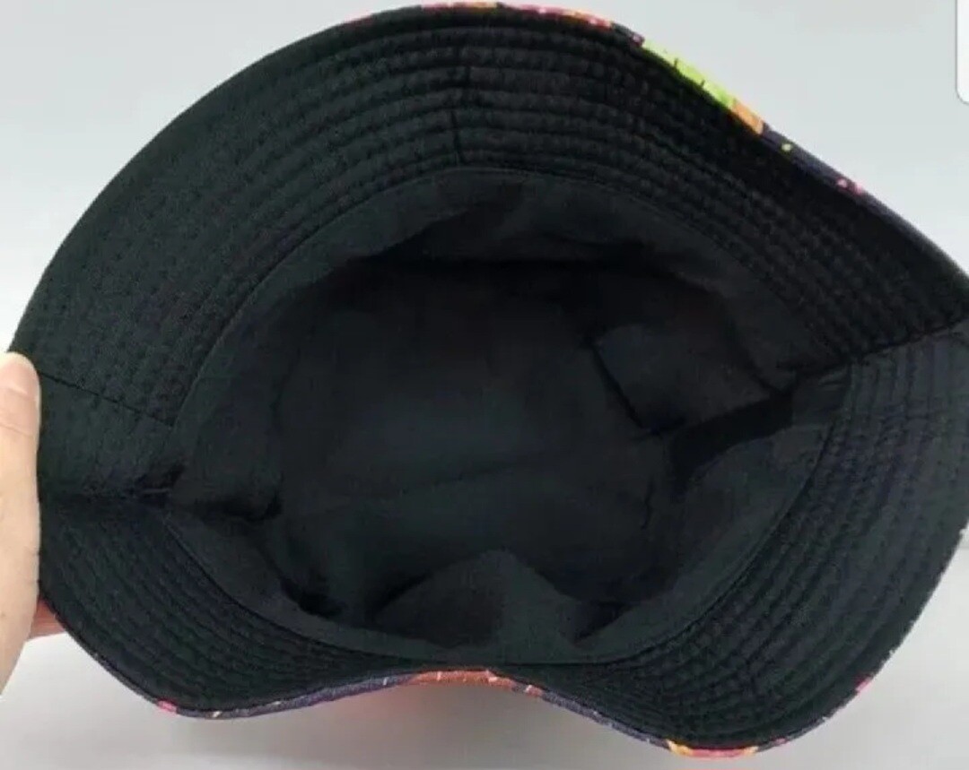 Double Sided Plain Black Bucket Hat Emoji Rave Fisherman Summer Hats Cap Beanie image 3