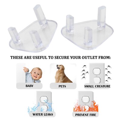 10-Pack Baby Proof Plug Socket Covers – White ABS Child Safety Protector Guards For Electrical Sockets